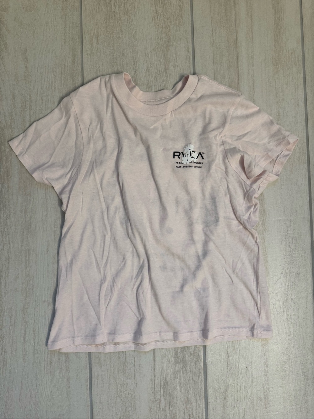 RVCA Light Pink Logo Short Sleeve Tee